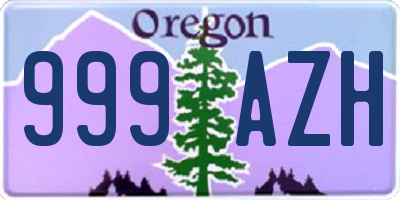 OR license plate 999AZH