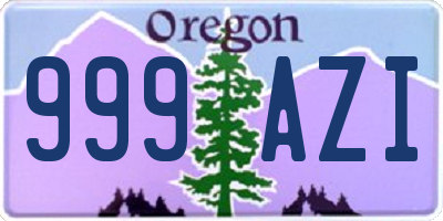 OR license plate 999AZI