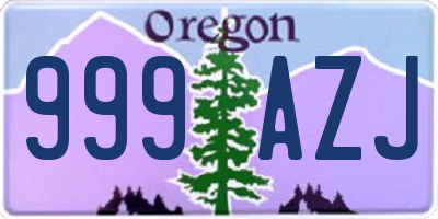 OR license plate 999AZJ