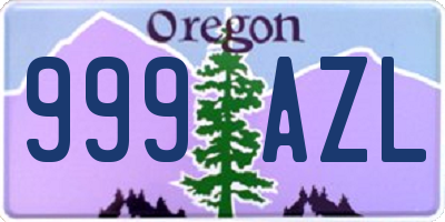 OR license plate 999AZL