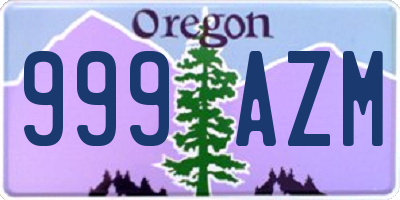 OR license plate 999AZM