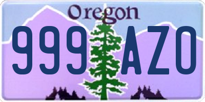 OR license plate 999AZO