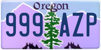 OR license plate 999AZP
