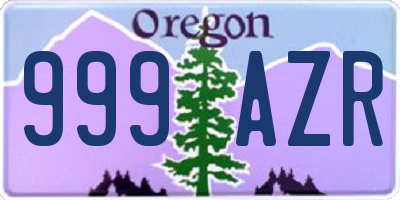 OR license plate 999AZR