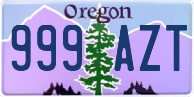 OR license plate 999AZT