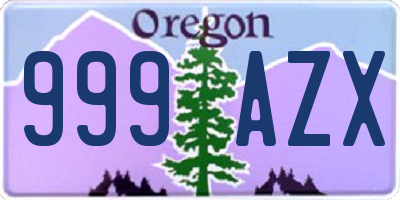 OR license plate 999AZX