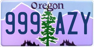 OR license plate 999AZY