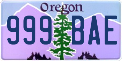 OR license plate 999BAE