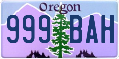 OR license plate 999BAH