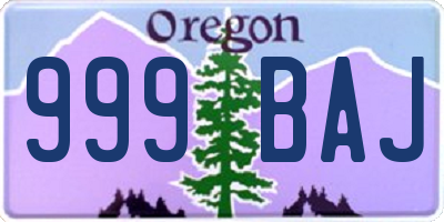 OR license plate 999BAJ