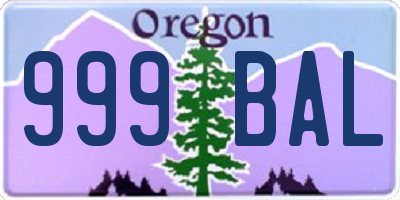 OR license plate 999BAL