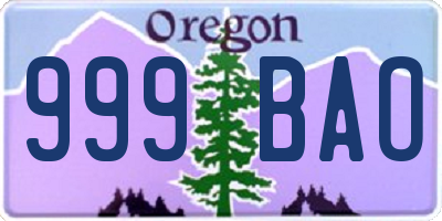 OR license plate 999BAO