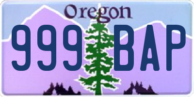 OR license plate 999BAP