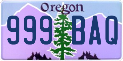 OR license plate 999BAQ