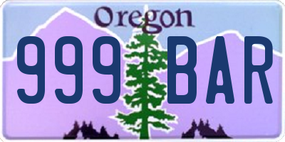 OR license plate 999BAR
