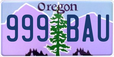 OR license plate 999BAU
