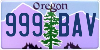 OR license plate 999BAV