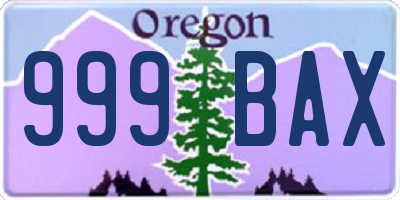 OR license plate 999BAX