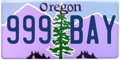 OR license plate 999BAY