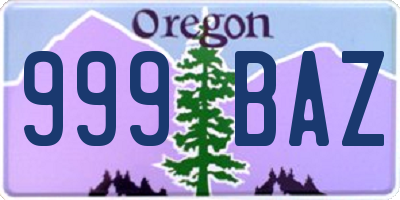 OR license plate 999BAZ