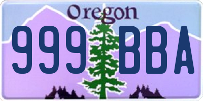 OR license plate 999BBA