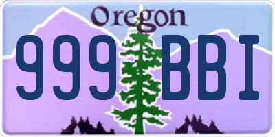 OR license plate 999BBI