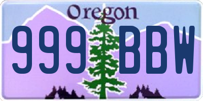 OR license plate 999BBW