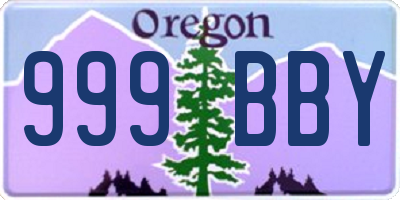 OR license plate 999BBY