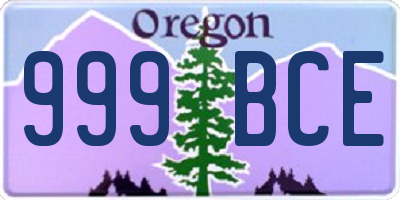 OR license plate 999BCE