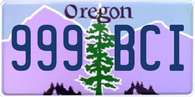 OR license plate 999BCI