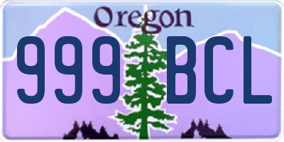 OR license plate 999BCL