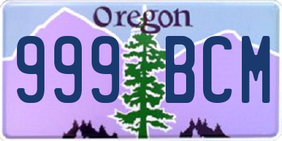 OR license plate 999BCM