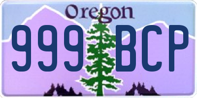 OR license plate 999BCP