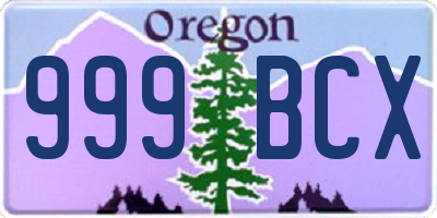 OR license plate 999BCX