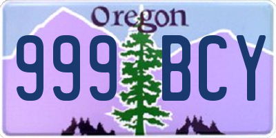 OR license plate 999BCY