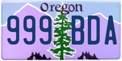 OR license plate 999BDA