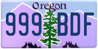 OR license plate 999BDF
