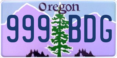 OR license plate 999BDG