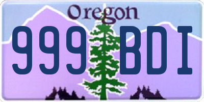 OR license plate 999BDI