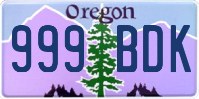 OR license plate 999BDK
