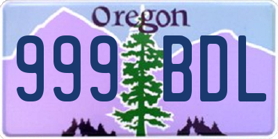 OR license plate 999BDL