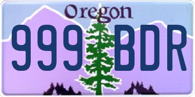 OR license plate 999BDR
