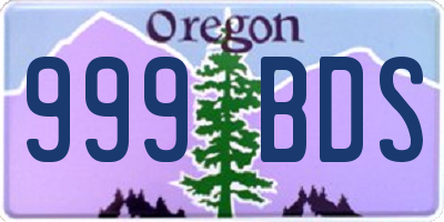 OR license plate 999BDS
