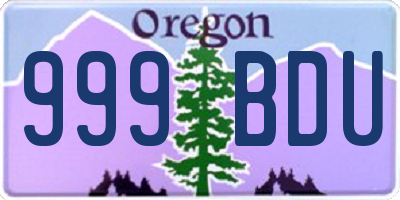 OR license plate 999BDU