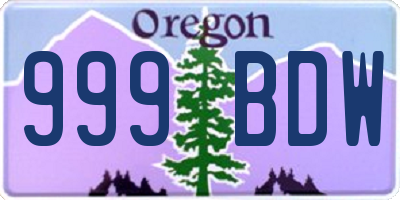OR license plate 999BDW