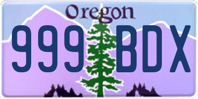 OR license plate 999BDX