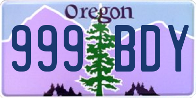 OR license plate 999BDY