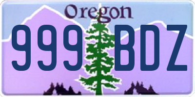 OR license plate 999BDZ