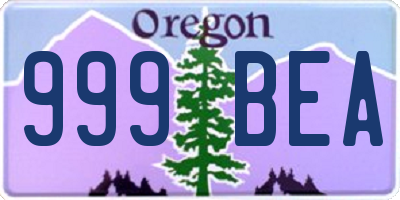 OR license plate 999BEA