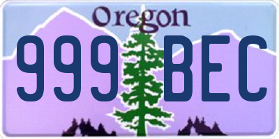 OR license plate 999BEC